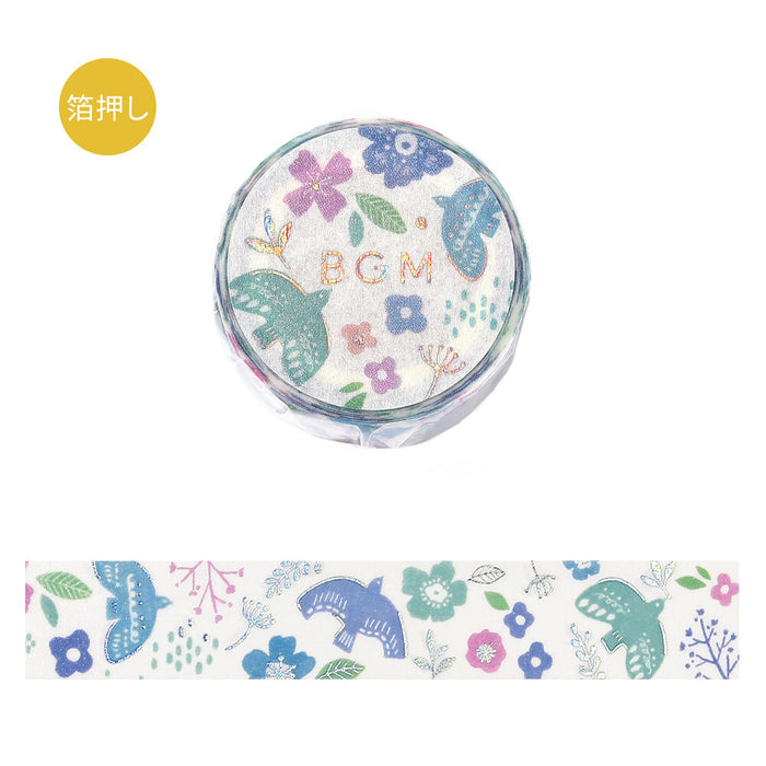 BGM 'Nordic Forest' Foil Washi Tape - Birds Singing