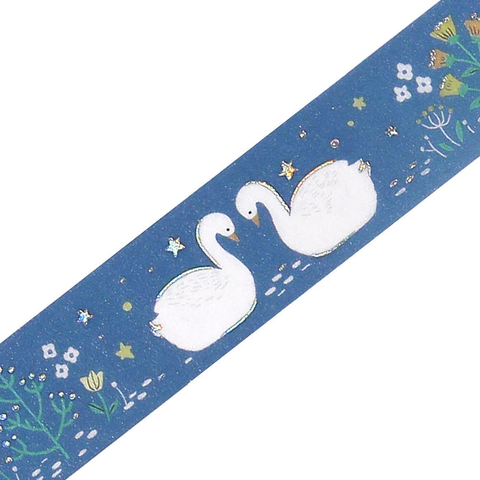 BGM 'Nordic Forest' Foil Washi Tape - Swan Lake
