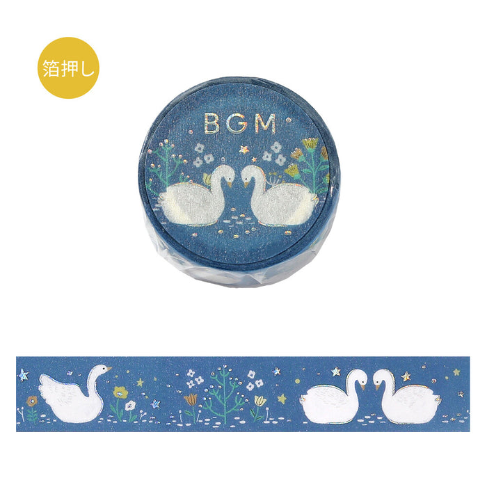 BGM 'Nordic Forest' Foil Washi Tape - Swan Lake