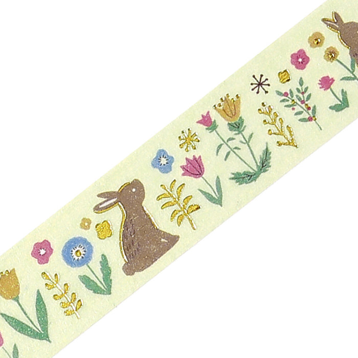 BGM 'Nordic Forest' Foil Washi Tape - Flowers & Rabbits