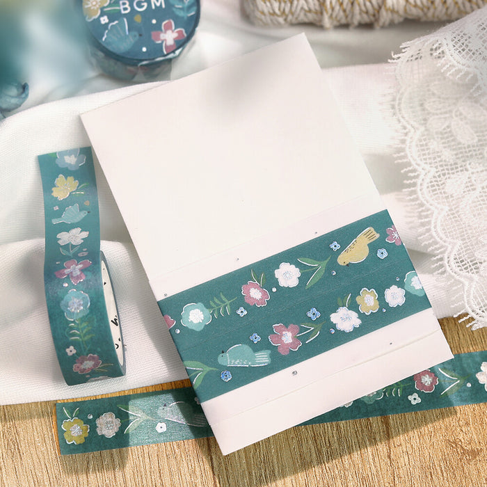 BGM 'Nordic Forest' Foil Washi Tape - Melody of Flowers