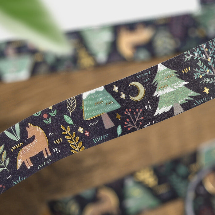 BGM 'Nordic Forest' Foil Washi Tape - Moonlit Forest