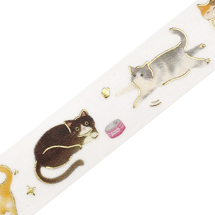 BGM Japan Foil Washi Tape - Lots of Cats