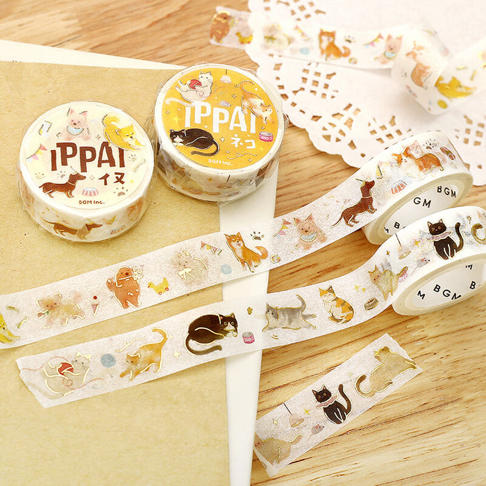 BGM Japan Foil Washi Tape - Lots of Cats