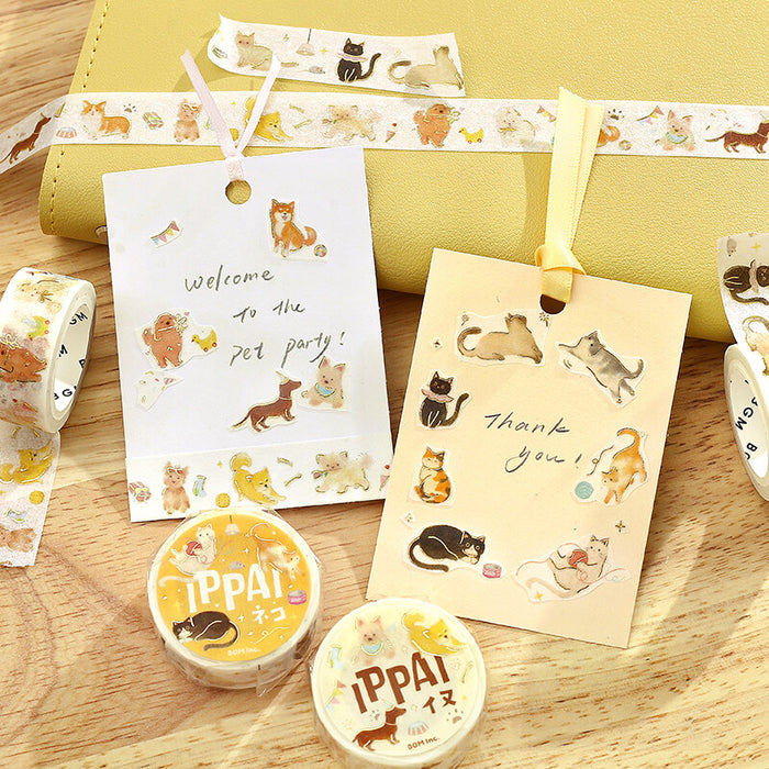 BGM Japan Foil Washi Tape - Lots of Cats