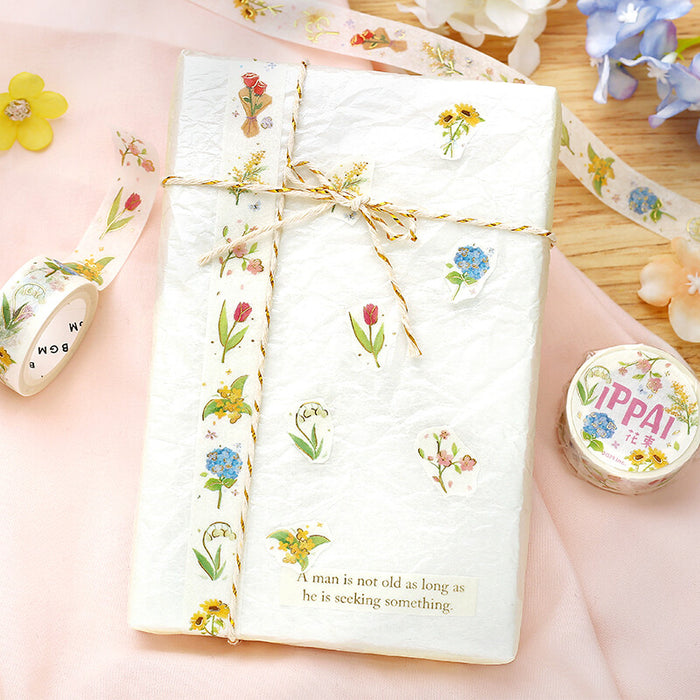 BGM Japan Foil Washi Tape - Lots of Bouquets