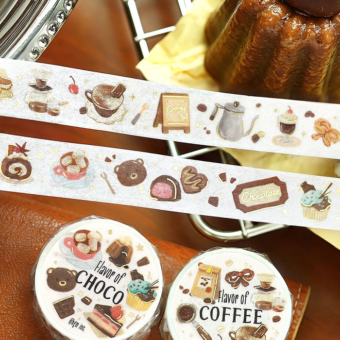 BGM 'Flavour' Series Foil Washi Tape - Chocolate