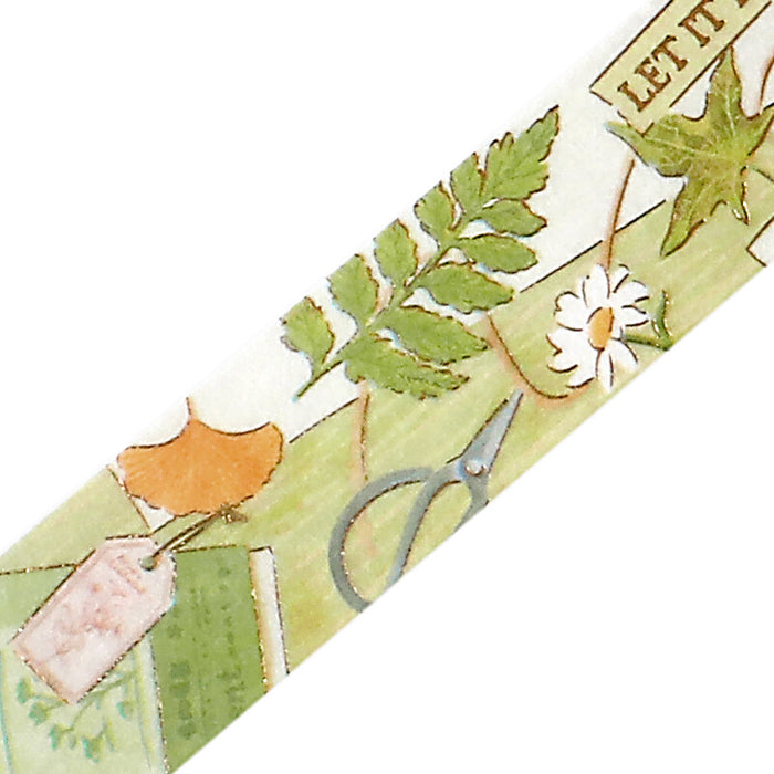 BGM Japan 'My Desk' Series Foil Washi Tape - Botanist
