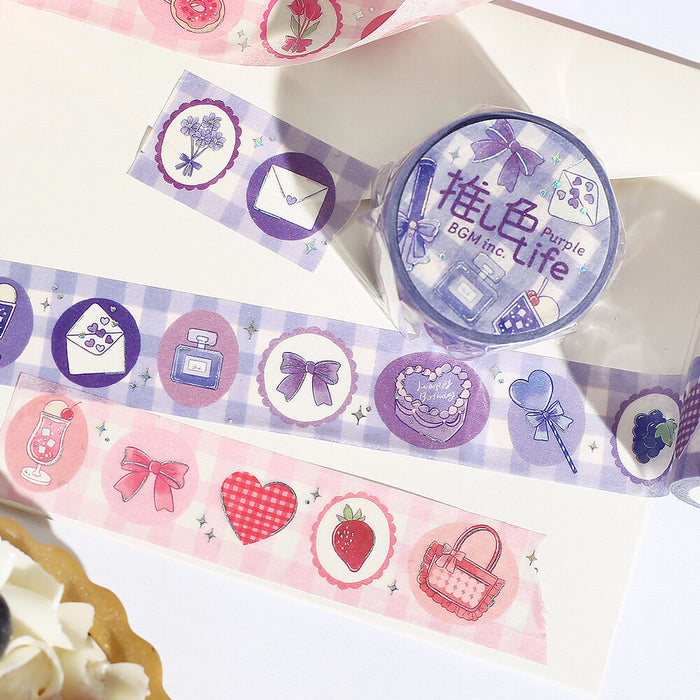 BGM 'Colour Life' Foil Washi Tape - Pink