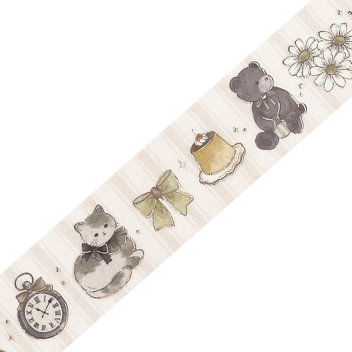 BGM 'Fairy Tale Party' Foil Washi Tape - Milk Tea