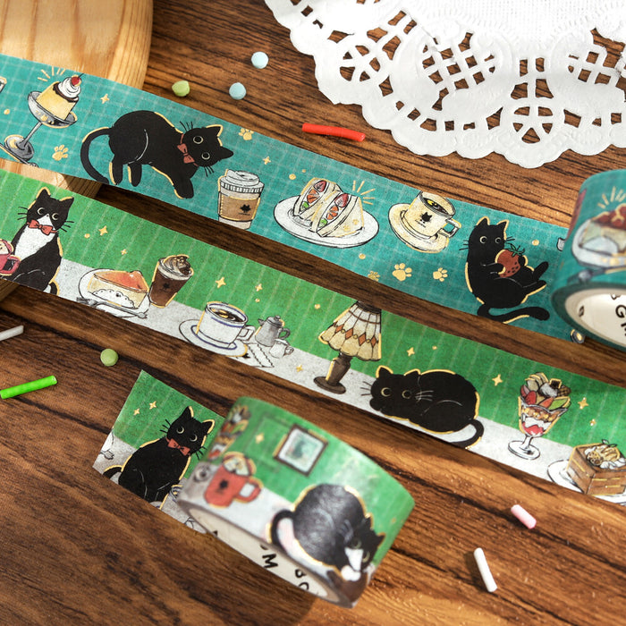 BGM 'Cafe Kuroneko' Foil Washi Tape - Cafe Stroll