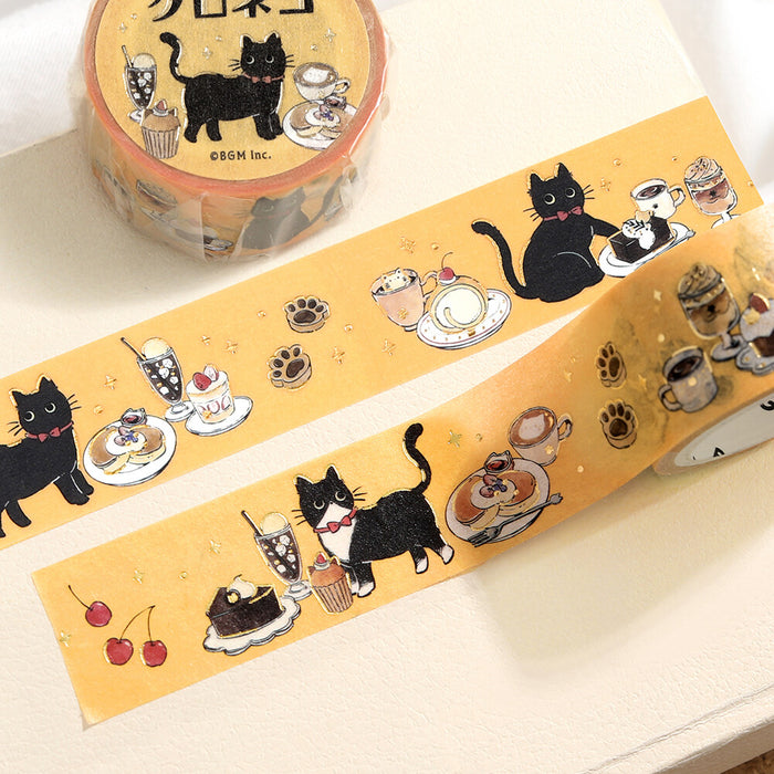 BGM 'Cafe Kuroneko' Foil Washi Tape - Sweet Time