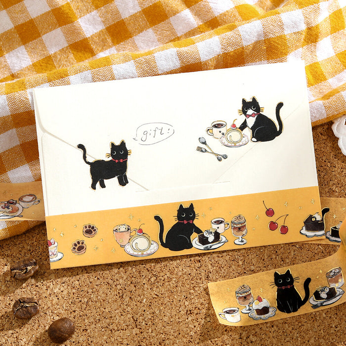 BGM 'Cafe Kuroneko' Foil Washi Tape - Sweet Time