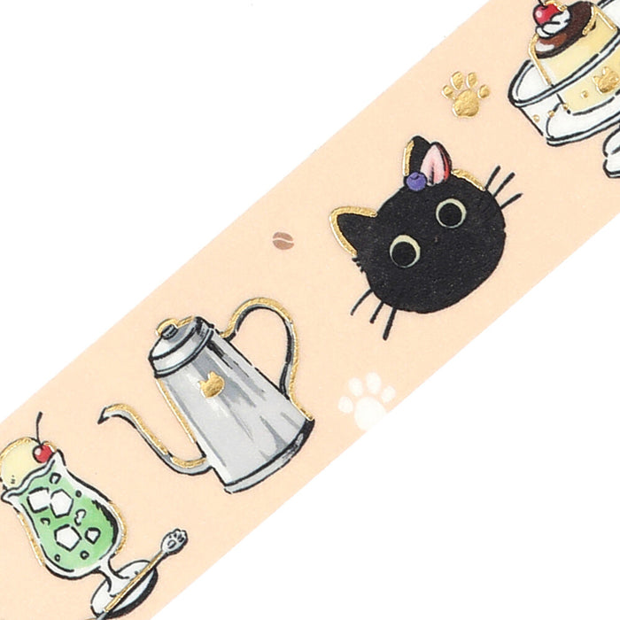 BGM 'Cafe Kuroneko' Foil Washi Tape - Welcome!