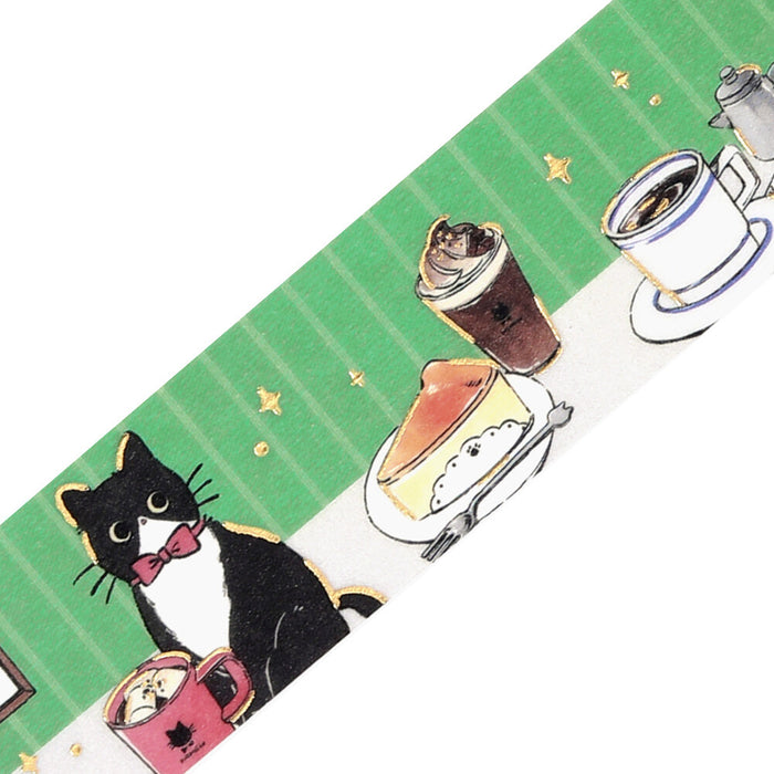 BGM 'Cafe Kuroneko' Foil Washi Tape - Cafe Table