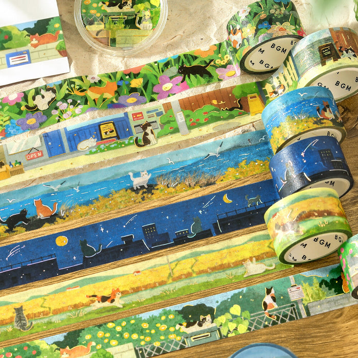 BGM 'The Cat's Journey' Foil Washi Tape - A Flowering Meadow