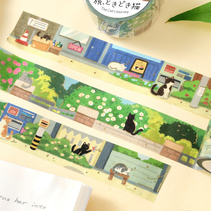 BGM 'The Cat's Journey' Foil Washi Tape - An Afternoon in a Back Alley