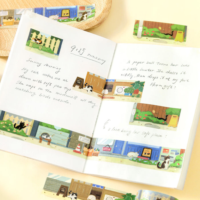 BGM 'The Cat's Journey' Foil Washi Tape - An Afternoon in a Back Alley