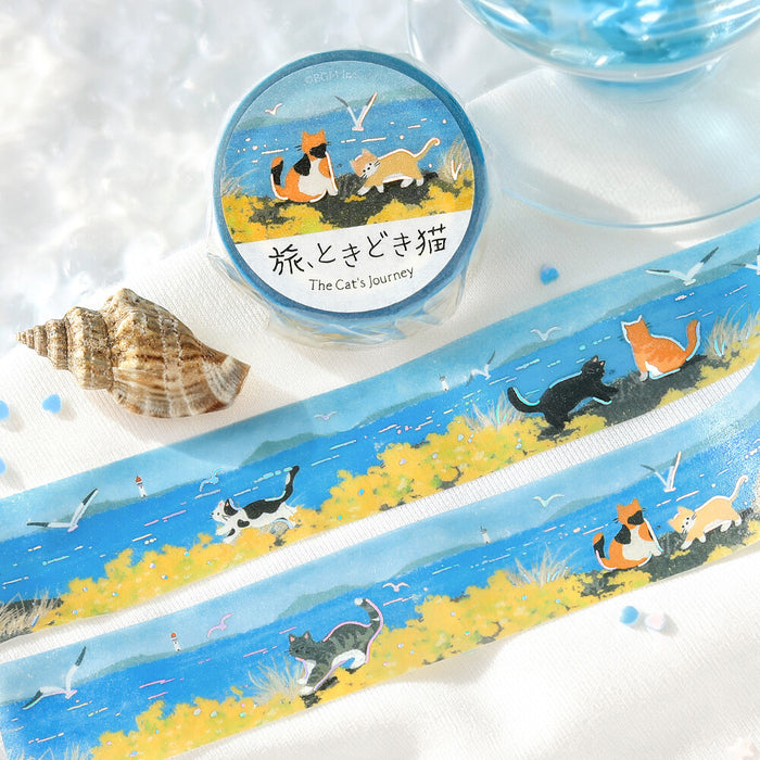 BGM 'The Cat's Journey' Foil Washi Tape - News from the Sea Breeze