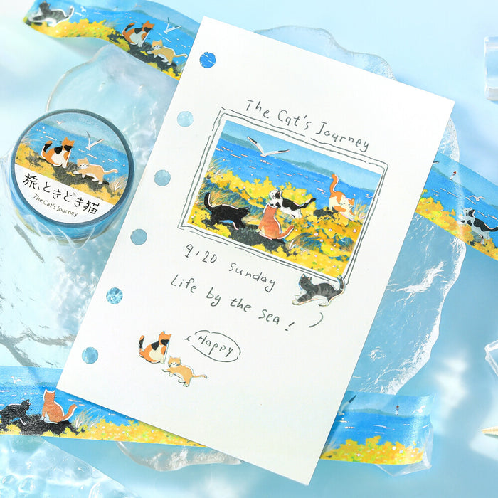 BGM 'The Cat's Journey' Foil Washi Tape - News from the Sea Breeze