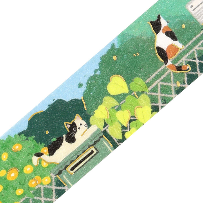 BGM 'The Cat's Journey' Foil Washi Tape - A Garden Bathed in Dappled Sunlight