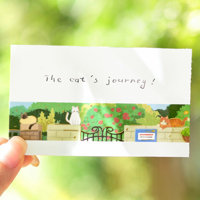 BGM 'The Cat's Journey' Foil Washi Tape - A Garden Bathed in Dappled Sunlight