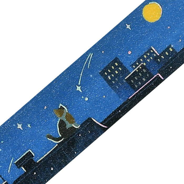 BGM 'The Cat's Journey' Foil Washi Tape - A Late Night When Stars Fall
