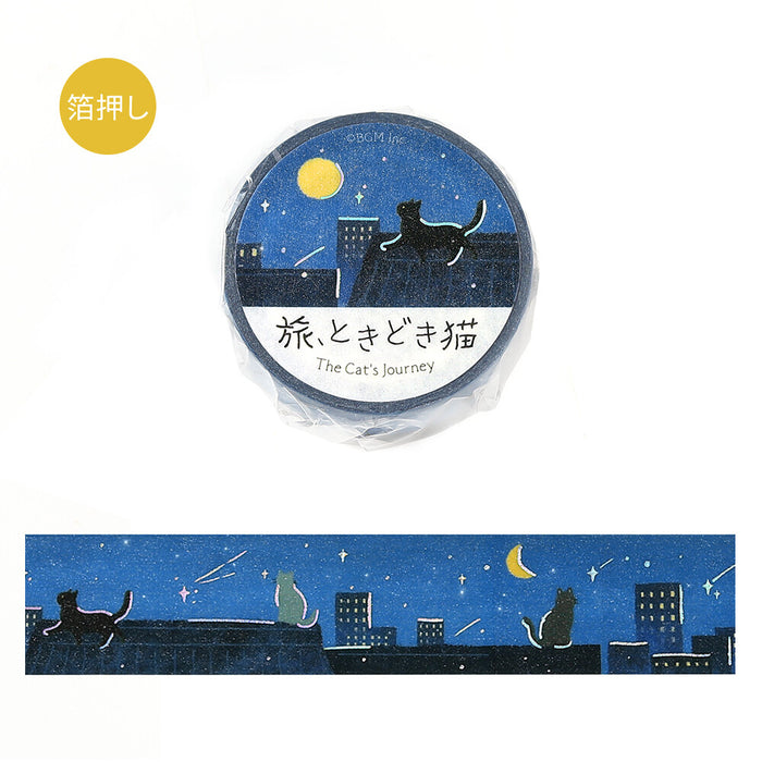BGM 'The Cat's Journey' Foil Washi Tape - A Late Night When Stars Fall