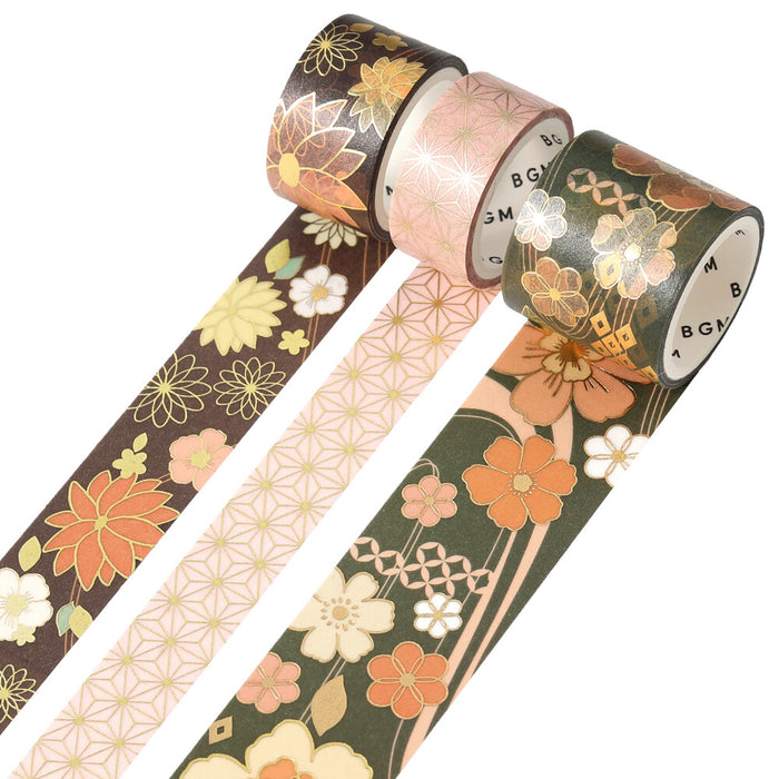 BGM 'Kimono' Washi Tape Set - Dark Green