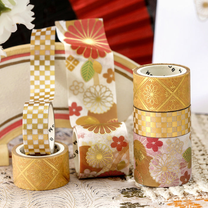 BGM 'Kimono' Washi Tape Set - Golden