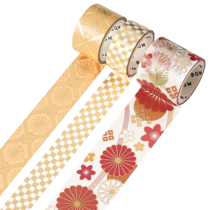 BGM 'Kimono' Washi Tape Set - Golden