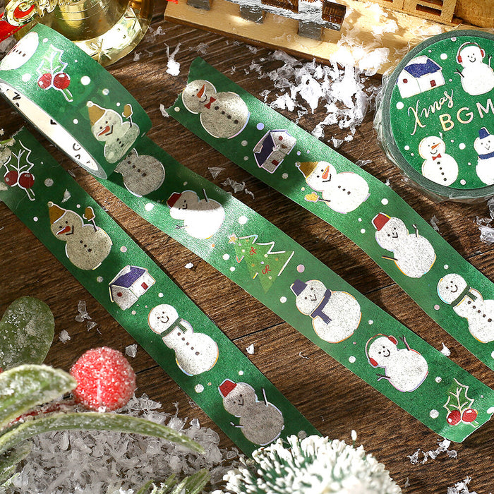 BGM Christmas Foil Washi Tape - Snowman