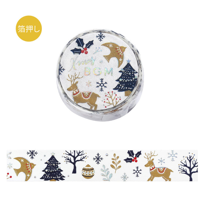 BGM Christmas Foil Washi Tape - Christmas Forest