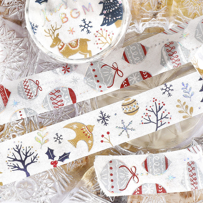 BGM Christmas Foil Washi Tape - Scandinavian Ornaments