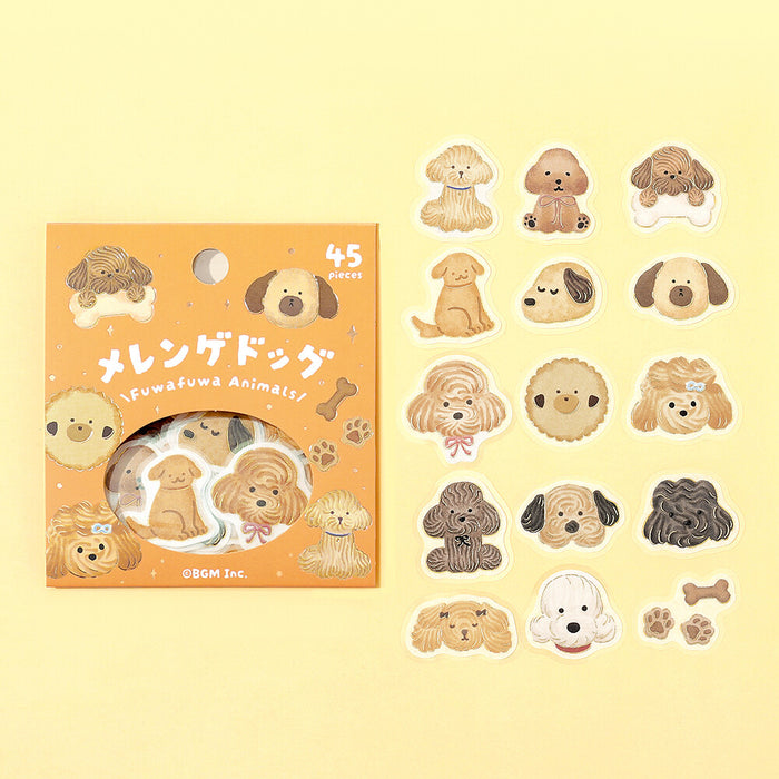 BGM 'Fluffy Animals' Series Washi Paper Deco Stickers - Meringue Dog