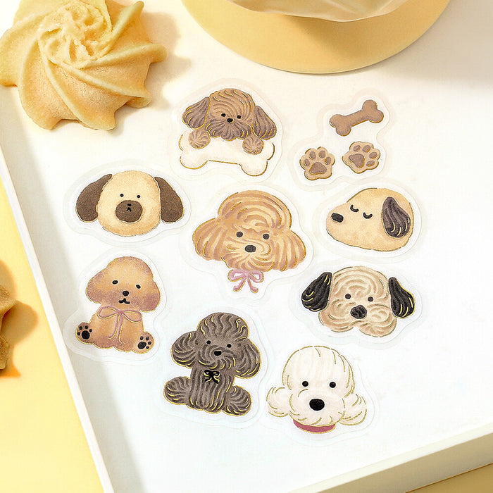 BGM 'Fluffy Animals' Series Washi Paper Deco Stickers - Meringue Dog