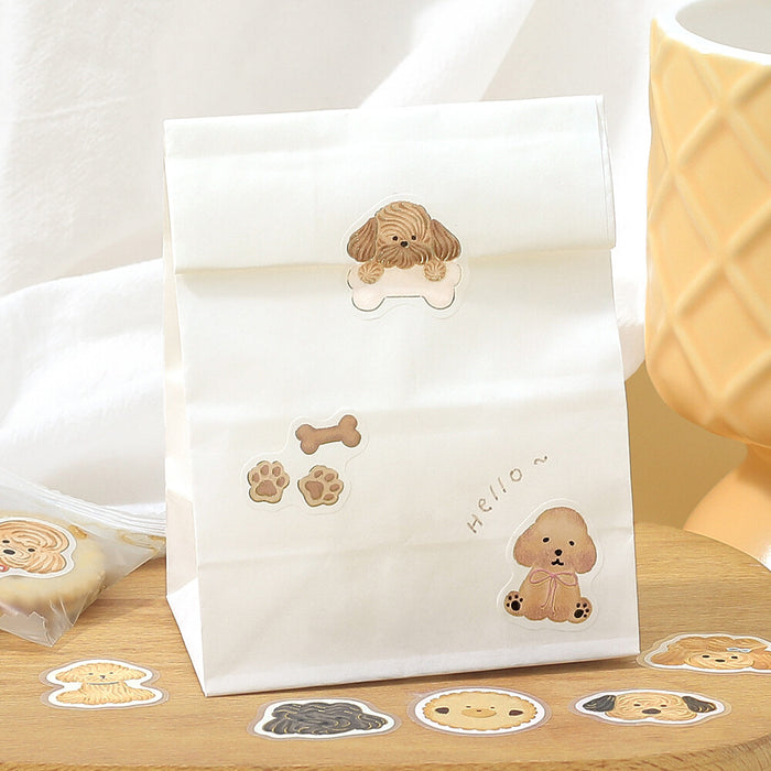 BGM 'Fluffy Animals' Series Washi Paper Deco Stickers - Meringue Dog