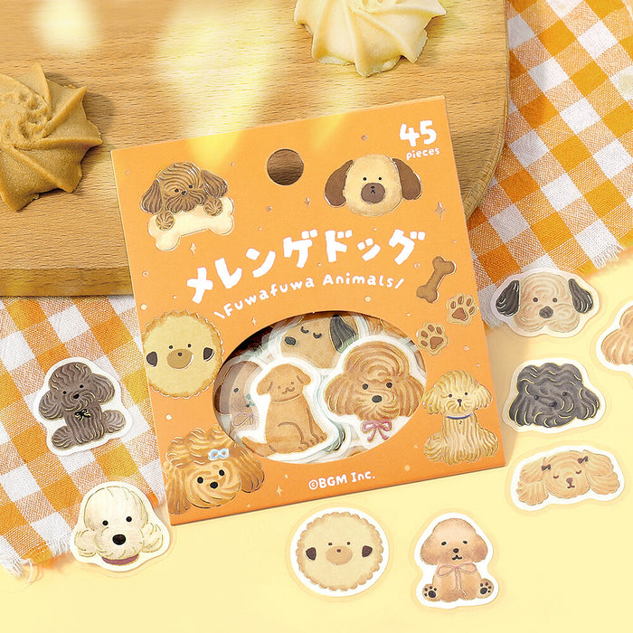 BGM 'Fluffy Animals' Series Washi Paper Deco Stickers - Meringue Dog