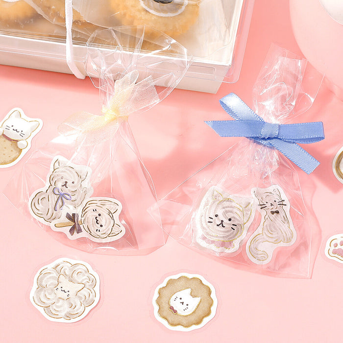 BGM 'Fluffy Animals' Series Washi Paper Deco Stickers - Meringue Cat