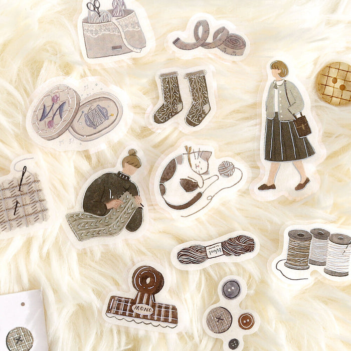 BGM 'Maiden's Moment' Series Washi Paper Deco Stickers - Knitting Time