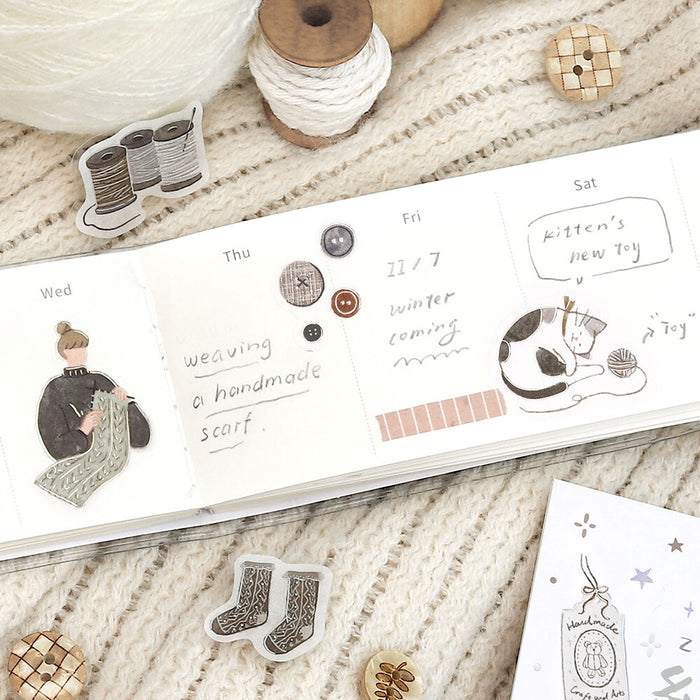 BGM 'Maiden's Moment' Series Washi Paper Deco Stickers - Knitting Time