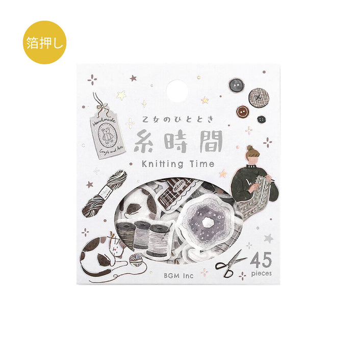 BGM 'Maiden's Moment' Series Washi Paper Deco Stickers - Knitting Time