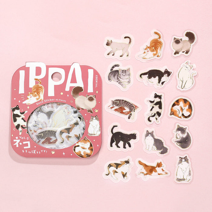 BGM Washi Paper Deco Stickers - Lots of Cats Vol.2