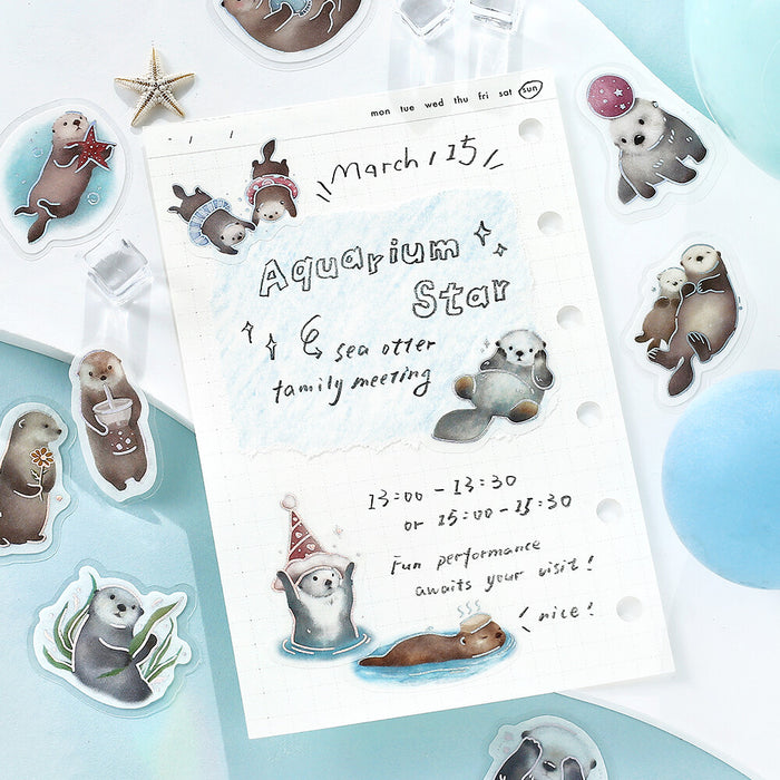 BGM Washi Paper Deco Stickers - Lots of Sea Otters