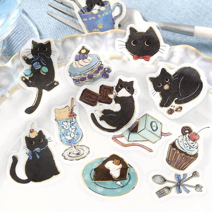 BGM 'Welcome, Meow!' Washi Paper Deco Stickers - Cafe Kuroneko