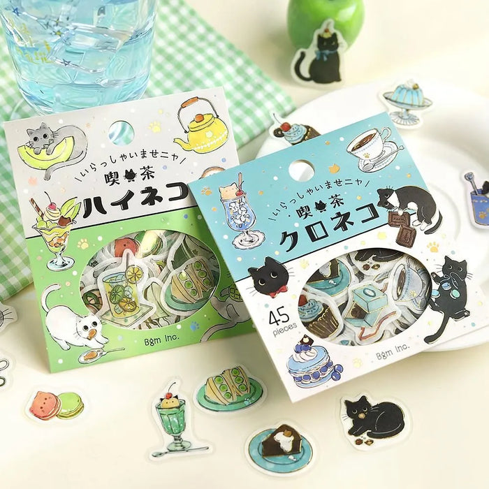 BGM 'Welcome, Meow!' Washi Paper Deco Stickers - Cafe Hai-Neko