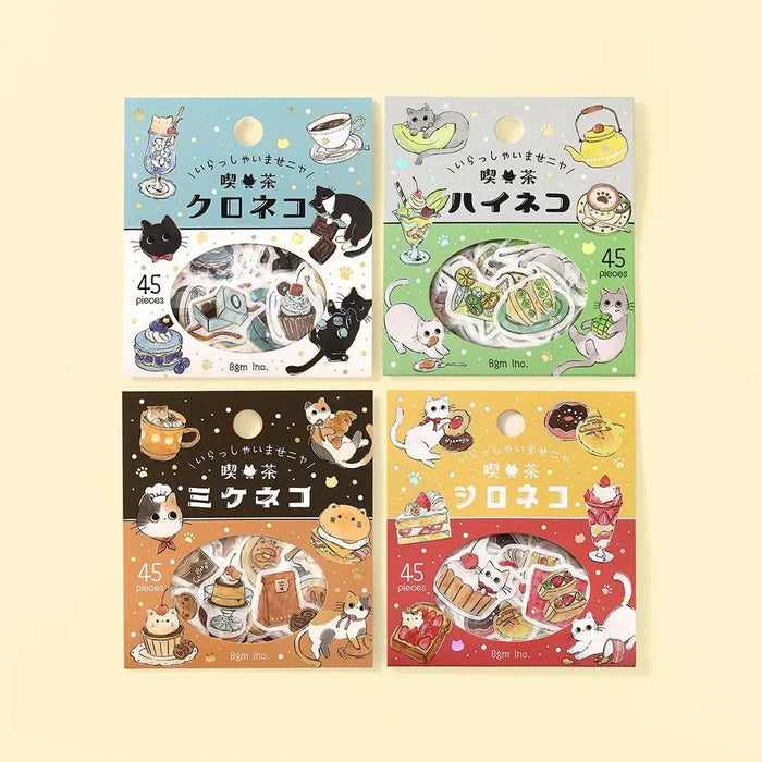 BGM 'Welcome, Meow!' Washi Paper Deco Stickers - Cafe Shiro-Neko