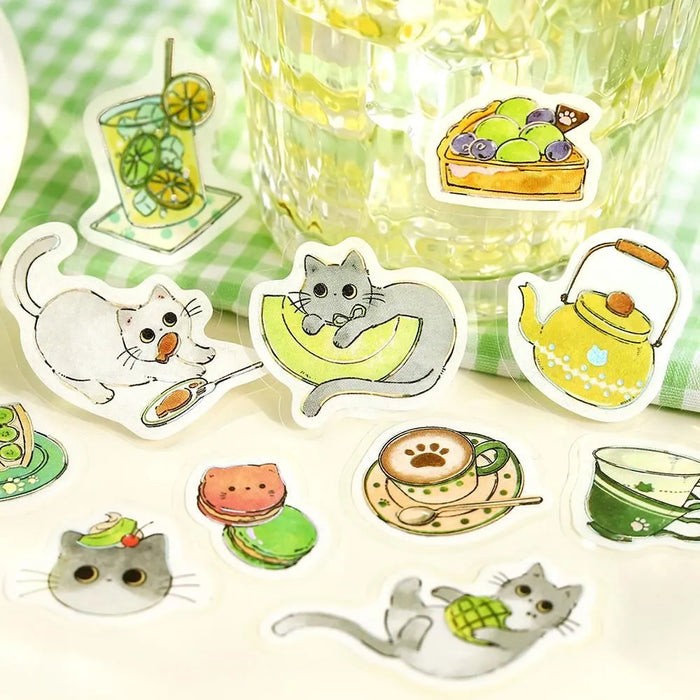 BGM 'Welcome, Meow!' Washi Paper Deco Stickers - Cafe Hai-Neko