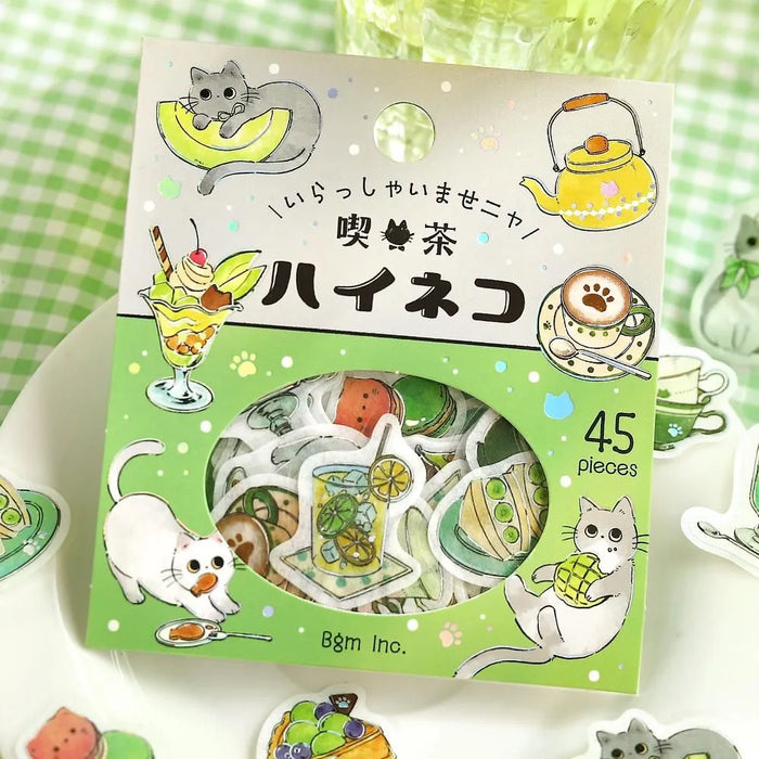 BGM 'Welcome, Meow!' Washi Paper Deco Stickers - Cafe Hai-Neko