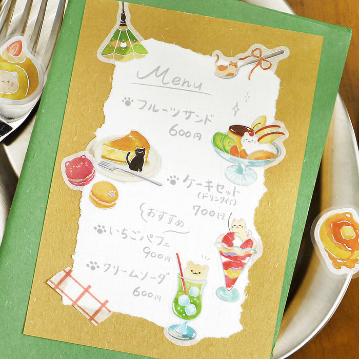 BGM 'Let's Eat, Meow!' Washi Paper Deco Stickers - Nyan Cafe